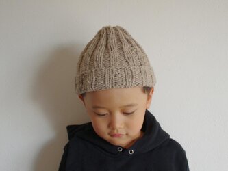 【受注製作】オーガニックコットンガラ紡　シンプルなニット帽の画像