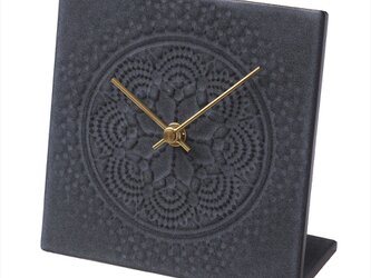 置き時計　LACE TILE CLOCK　ブラックの画像