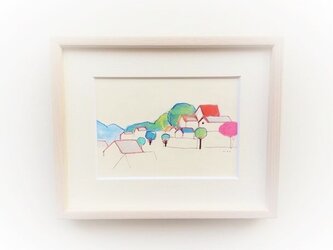 原画「春」水彩イラスト  ※木製額縁入りの画像