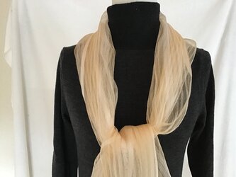 草木染め　ストライプストール　シルク&コットン　日本茜の画像