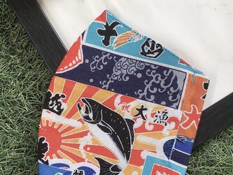 夏マスク　立体マスク　キッズ　オトナ　釣り　大漁旗　魚の画像