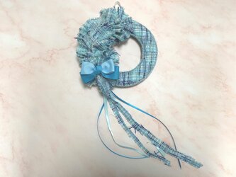 【マカロンリース・ブルー系　完成品♪】の画像