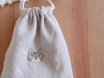 おさんぽ巾着ミニ　ネコの画像