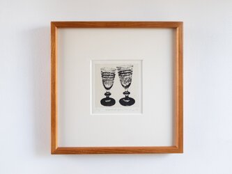 銅版画 “enameled glasses”（額装）の画像