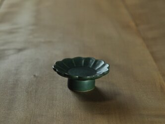 輪花高台豆鉢／緑の画像