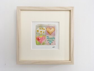 額付き水彩画「ハート」原画の画像
