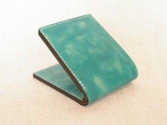 二つ折り財布 《Peacock Green&Navy Blue》の画像