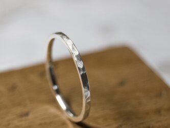 つや消し槌目 シルバーフラットリング 1.5mm幅 マットハンマー｜SILVER RING｜402の画像