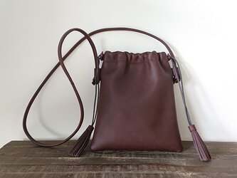 受注生産 シンプルミニポシェット　ダークブラウンの画像