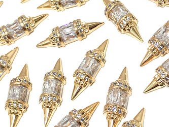 キラキラ ジルコニアパーツ18mm 4個【幻想 レジン ネイル ピアスパーツ イヤリング素材】の画像