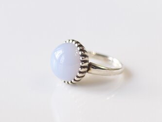 ふんわりカルセドニーのシルバーリング