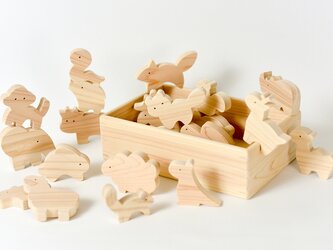 お風呂で遊べる　どうぶつの積み木の画像
