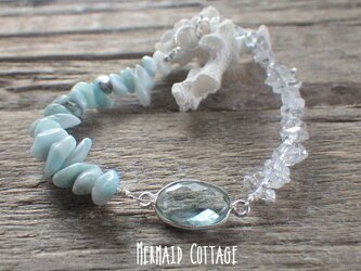 *sv925*Larimar&Herkimer Beach Braceletの画像