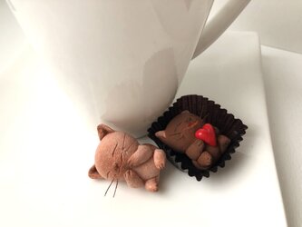 <再販>チョコレートみたいな猫さんコンビ 受注制作の画像