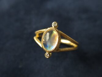 Ｋ18　Moon stone ・Diamonnd　Ringの画像