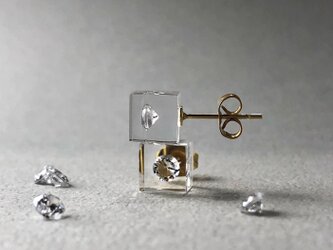 キュービックジルコニア スタッドピアス ステンレス ゴールドカラー【受注制作】ギフト 誕生日プレゼント ギフトラッピング 結婚式の画像
