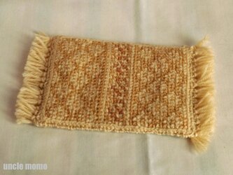 ドール用ツヴィスト刺繍のラグ（80×115サイズ）Cream Caramel　1/12ミニチュア・ファブリックの画像