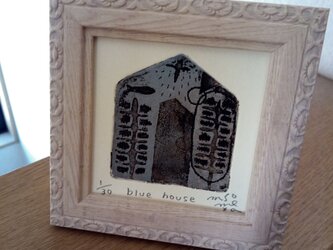 銅版画　『blue house』の画像