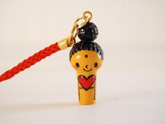 miniこけし＊阿弥陀さま＊ストラップ＊ハート♥［２５］の画像