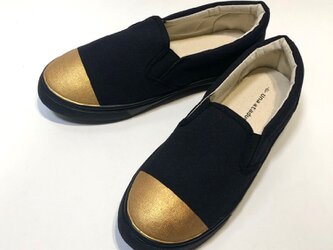 ゴールドトゥスリッポン (ソールブラック) レディース SSサイズ〜LLまでの画像
