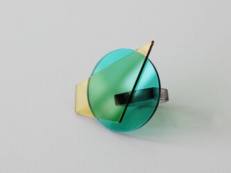 SUN  jewelry：リング（アンバー・グリーン・ブラック）アクセサリー 指輪 アクリルの画像