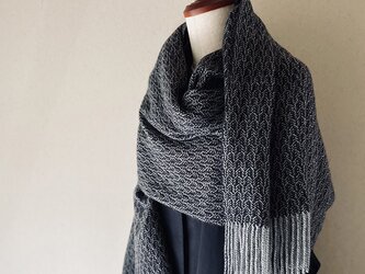 Shawl [手織りカシミヤ×ヤクショール]　ダークネイビーの画像