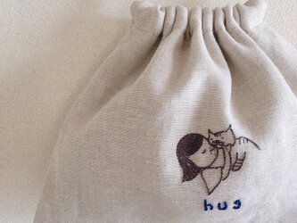 おさんぽ巾着　hugの画像