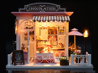 「お気に入りのチョコレート専門店」ミニチュア ドールハウス ★完成品★の画像