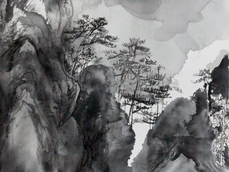 溌墨山水画　仙山の画像