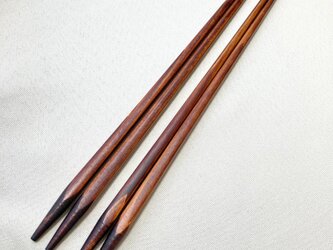 《再販/数量限定》2膳セット 摺り漆のシンプル菜箸(糸なし)の画像
