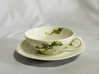 紅茶碗皿   麦、つゆ草絵の画像