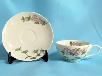 紅茶碗皿   紫陽花絵の画像