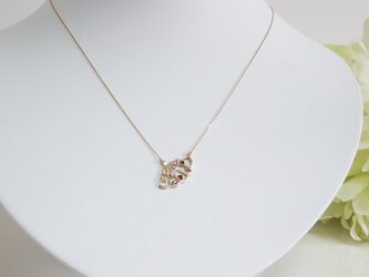 水玉模様のお扇子モチーフK10ゴールドネックレスの画像