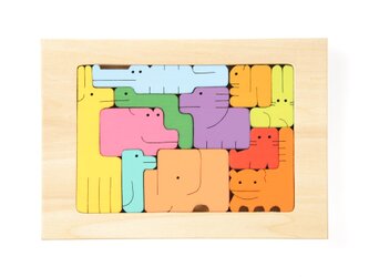 一番人気♪木製パズル アニマル１１匹(小)の画像