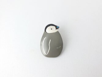 皇帝ペンギン ひな 漆ブローチの画像