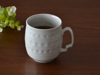 白砂三島彫 マグカップの画像