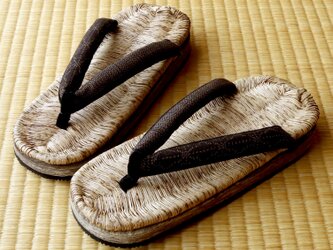 『草履サンダル』8寸6分(約26～27cm)■お外でもお家でもどちらでも履けます。■手仕事一点物の画像