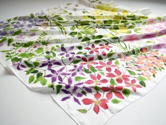 シルクツイルスカーフ「clematis garden」の画像
