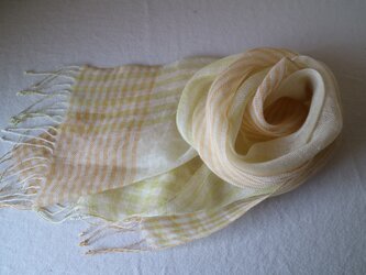 ramie stole／stripe&checkの画像