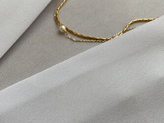 Japan Vintage Pearls Necklace ベビーバロックドロップ　38ｃｍパールネックレスの画像