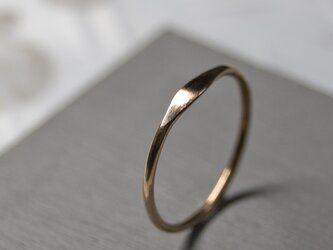 鏡面 PGPピンクゴールドワンポイント槌目プレーンリング 1.2mm幅 ミラー｜PGP RING bs｜439の画像