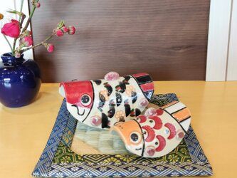 ゆらゆら鯉のぼり「歌舞伎レッド」　端午の節句　こいのぼりの画像
