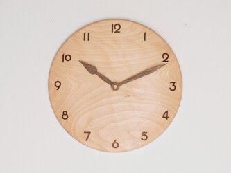 木製 掛け時計 丸 カバ材13の画像