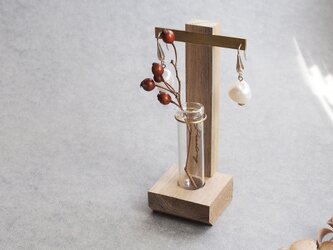 彫刻可) 一輪挿し + ピアス スタンド ディスプレイ インテリア 撮影 什器の画像