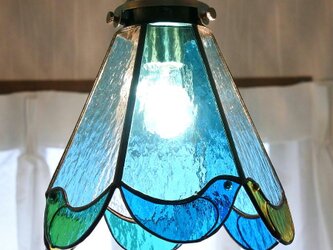 小鳥のステンドグラス ランプ照明の画像