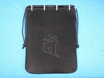 梵字刺繍入り牛革合財袋（大）の画像