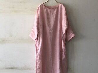 ドルマンスリーブワンピース＊lithuanian linen さくらピンク【受注生産品】の画像