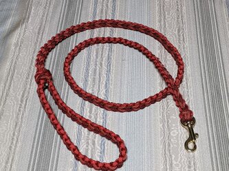 LoveLove編みのリード　小型～中型犬用(全長１2０ｃｍ)　お揃いの首輪もありますの画像