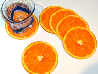 おもてなし用コースター♪オレンジの画像