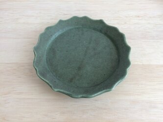 稜花リム平皿（グリーン）の画像
